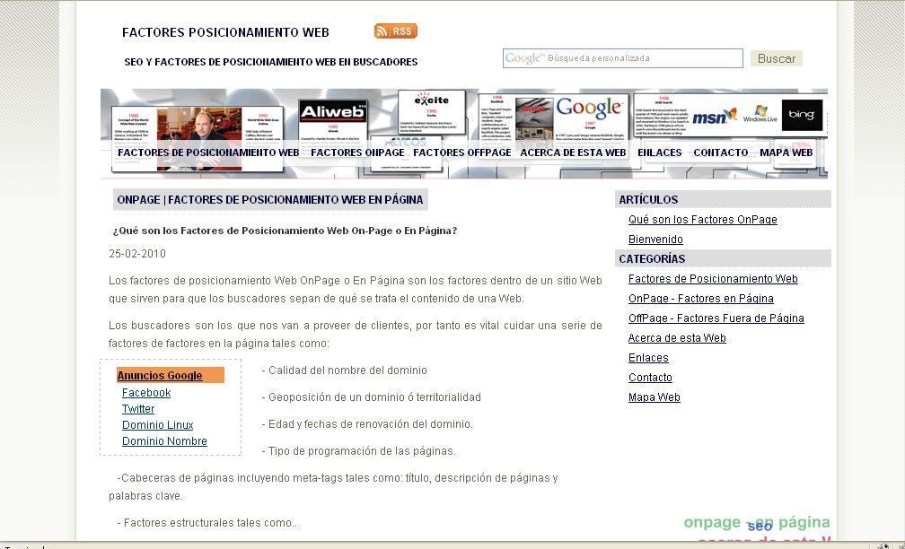 Factores Posicionamiento WEb